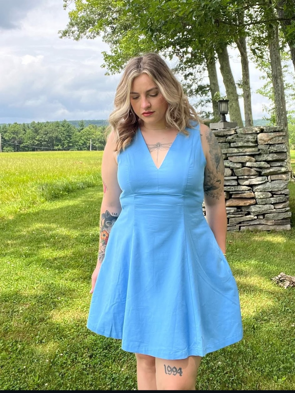 A New Day Fit and Flair Sleeveless Dress 14 NWOT